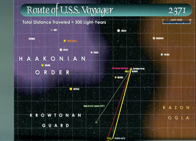 voyagers path through delta quadrant